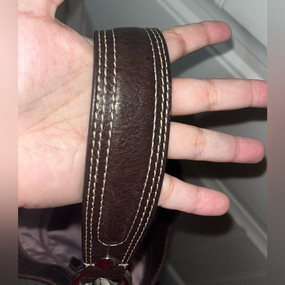 VINTAGE Coach Zoe Signature F12657 Jacquard Brown Hobo Handbag - Picture 9 of 16